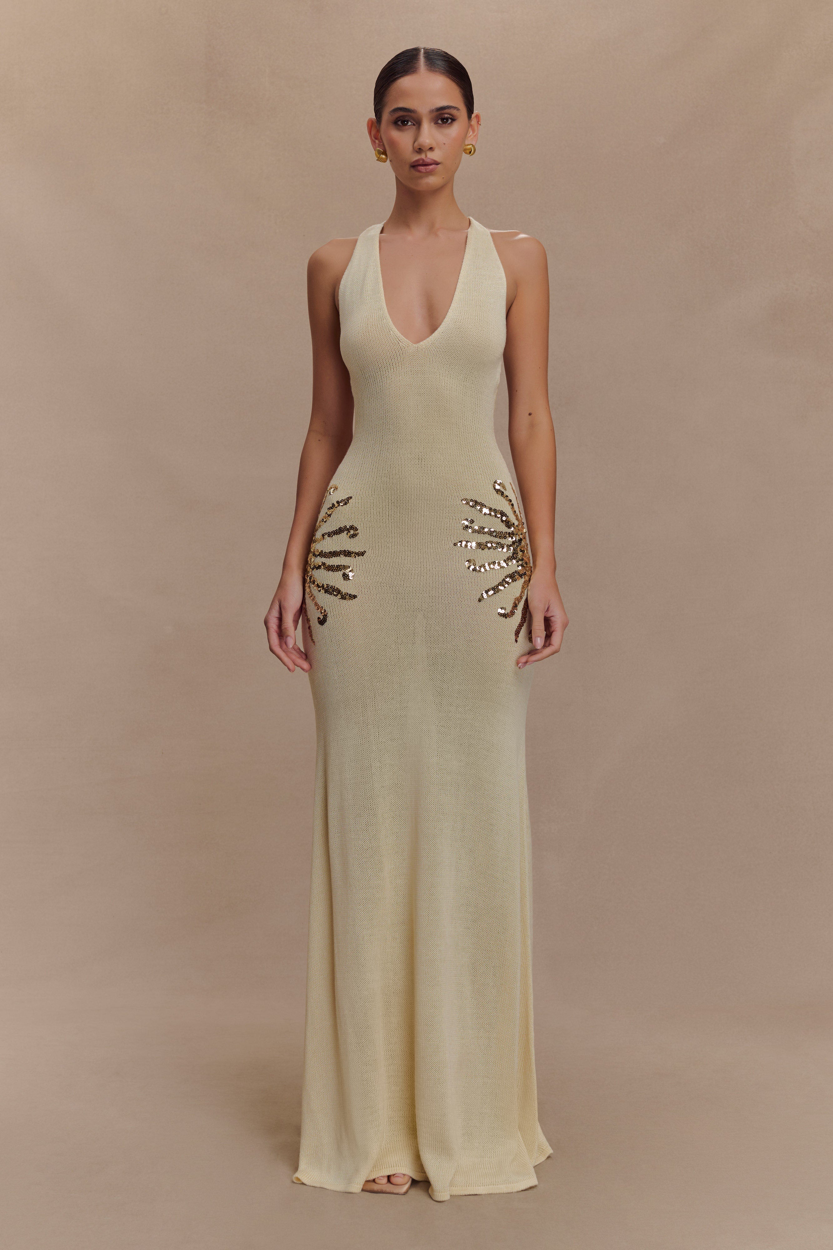 Ellington Knit Maxi Dress With Sequin - Ivory
